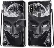 Laybomo Cover for Xiaomi Redmi Note 6 Pro Case, Masked Leather Magnetic Closure Full Protection Design Wallet Flip with [Card Slots] and [Kickstand] for Redmi Note 6 Pro Phone Case