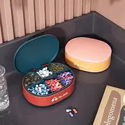 Portable Pill Organizer - Compact, Sealed Pill Case for Traveling, on-the-go Medication Storage - Multi-compartment Waterproof Candy Box for Storing Pills