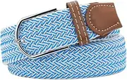 [Huyfhksd] Mixed Color Woven Stretch Braided Belts for Men and Women Fashion Elastic Belts