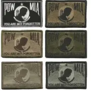VELCRO® BRAND Fastener Morale HOOK POW MIA Prisoner of War Patches 3x2"