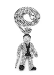 Hip Hop Silver Plated Scarface Pendant & 6mm 24" 30" 36" Cuban Chain Necklace