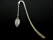 A TIBETAN SILVER LEAF THEMED CHARM BOOKMARK. NEW.