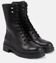 [Jimmy Choo] Jimmy Choo Nari leather mid-calf boots AU 3 black