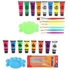 8-color Face Paint Body Fluorescent 6 Colored Pens 1 Palette Glow in The Dark