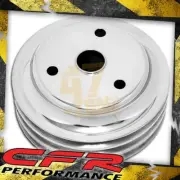 For Chevy Small Block 3 Groove Polished Aluminum Crank Long Water Pump Pulley