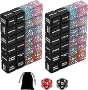 50Pcs Abilities Keywords MTG Dice Counters Plus One Life Counter Dice Transparent with Red/Green Buff Tokens D6 & D20 Dice Set for Magic The Gathering, MTG, TCG, Card Games Accessories