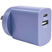 Otto 30W 2-Port USB-C + USB-A Wall Charger Pastel Blue