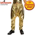 CA1066 Gold Pants MC Hammer Vanilla Ice 90's 80's Rap Rapper Hip Hop Men Costume