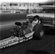 Don "The Snake" Prudhomme cockpit of Shelby's Super Snake Ford- 1968 Old Photo