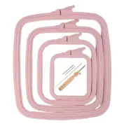 5 Pcs Set Plastic Square Embroidery Hoop and Punch Needle , Cross Stitch Hoop...