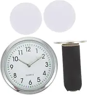 ULTECHNOVO 1 Set Car Luminous Clock Mini Adhesive Clock Automatic Car Dashboard Clock Analog Stick on Clock for Vent Thermometer Chain for Pocket Watch Clocks Adhesive Auto Clock Glass White