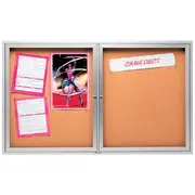 Quartet 2 Door Aluminium Lockable Corkboard 1200 x 900mm