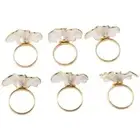 6 pcs Flower Flowers Napkin Ring Holders Acrylic Decorative Napkin Ring Table