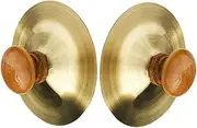 Sosoport 2pcs Percussion Instrument Small Hand Cymbals Drums for Instruments Musical Low Volume Cymbal Dancer Percussion Cymbal Metal Golden