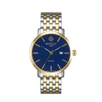在飛比找momo購物網優惠-【Bentley 賓利】Aurora系列 時尚手錶(藍/金銀
