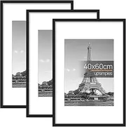 [upsimples] 40x60 Frame, 3 Pack Black Photo Frame, 60 x 40cm picture Frame, Wall Hanging Photo Frame