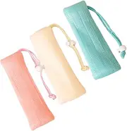 ASAKKURA Cleansing Bathing Soap Bags 3pcs Multi-layer Mesh Pouches Soap Net for Bar Saver Bag Soft Mesh Design Skin Care