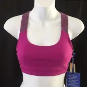 American Eagle Sports Bra Women's Size Small Crossback Raspberry Gray NWT