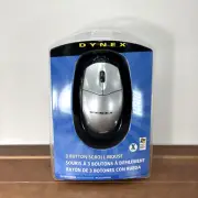 Dynex 3 Button Scroll Mouse, Model DX-SM100, USB or PS/2, Windows XP, NEW