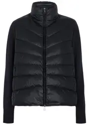 Moncler Quilted Shell and Wool Cardigan , Cardigan, Quilted Cardigan - Navy - M M