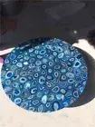 24"x24" Blue Agate Coffee Table Top, Agate Living Center Table Top, Handmade Top
