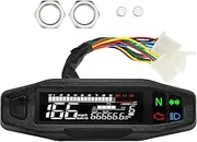 Motorcycle Tachometer – Digital Gauge, LCD Instrument | 6 Gear Speedometer with Gear Indicator and RPM Display, Assembly Tachometer for Motorcycle Dashboard Use Clear LCD Screen for Accurate Readings
