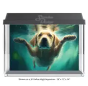 Labrador Dog Cute Polyester Fish Tank Glass Backdrop Aquarium Background
