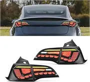 GTS Style LED Tail Lights With Dynamic Turn Signal Compatible With Tesla Model 3 Y 2017‑2023 Non US Car Accessories