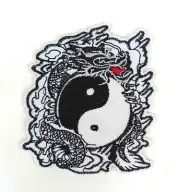 YIN YANG Dragon Embroidered Iron On Sew On Patch Badge 2900