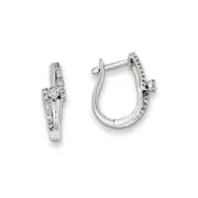 Sterling Silver Diamond Hoop Earrings