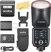 Godox V100N V100 N Round Head Camera Flash for Nikon Camera Flash Speedlite Speedlight,100Ws 2.4G TTL1/8000 HSS,400 Full Power Flashes,7.2V/2980mAh Li-ion Battery,1.7s Recycle Time,LED Modeling Lamp