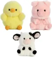 Aurora World Pig, Cow and Chicken Stuffed Animal Plush Toy | Farm Animals...