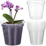 Totority 10 Pcs Transparent Plastic Orchid Pots with Drainage Holes Clear Nursery Containers for Indoor and Outdoor Flowers for Efficient Plant Management and Organization