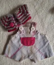 Bib & Brace & Bolero Jacket, Shabbylook, for Approx. 16 - 18 CM Bears -