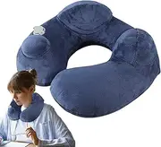 Inflatable for Airplane Travel | Blow up Offices Napping | Ergonomic Headrest with Washable Cover for Napping Road Trip Camping Car Long Flights