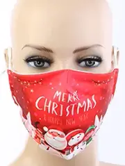 Christmas Cotton Face Mask with filter Washable Reusable Breathable