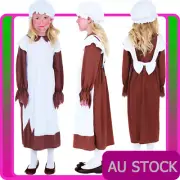 Girls Poor Victorian Girl Costume Olden Day Miss Historical Kids Book Week Dress