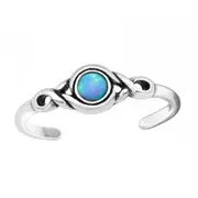 Silver Opal Adjustable Toe Ring