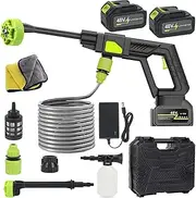 Cordless Pressure Washer, Portable Pressure Washer with 2 Battery, 48V Cordless Power Washer for Car Floor Garden, Electric High Pressure Washer Cleaner with Adjustable Nozzle and 5m/16.4FT Hose