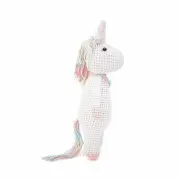 White Unicorn with Rainbow Mane Crochet Doll Handmade Amigurumi Plush Toy VAC