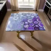 30" Purple Agate Stone Square Coffee Table Top Luxurious Hotel Counter Top Slab