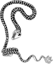 [BESTYASH] Exaggerated Ear Clips Earrings Faux Nose Rings Earring with Chain and Ear Cuff Ear Ring Snake Ear Exaggerated Ear Hook Retro Ear Hook Golden Drill