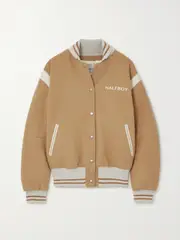 [HALFBOY] HALFBOY - Leather And Jersey-trimmed Wool-blend Jacket - Beige - x small x small Neutrals