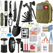 Emergency Survival Kit Bag First Aid Bug out Military Prepper Kit 170Pcs Bag