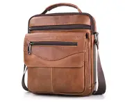 Men's Leather Shoulder Bag, Genuine Leather Messenger Bag, Crossbody Bag Gift for Men