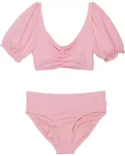 Seafolly Kids Summer Holiday Puff Sleeve Bikini Set L76511 Girls Size 10