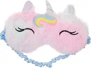 PLAFOPE Plush Unicorn Eye Mask for Comfortable Cartoon Eye Shade Cover Lightweight Blindfold for Sleep Travel School and Outdoor Use present for Family and Friends