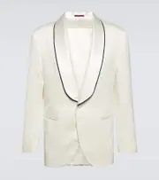 [Brunello Cucinelli] Brunello Cucinelli Délavé silk twill tuxedo jacket AU 96 white