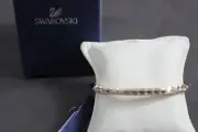 Swarovski Domino Bangle Bracelet 5166706 Rose Gold CRY/PRO Medium with Box NWT