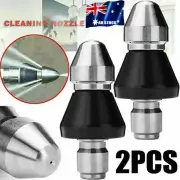 2X 1/4'' Pressure Washer Nozzle Drain Sewer Jetter Pipe Dredge Cleaner Nozzles